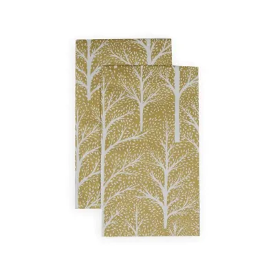 Winter Trees Gold/White Paper Guest Towel/Buffet Napkins, 15 per Pack