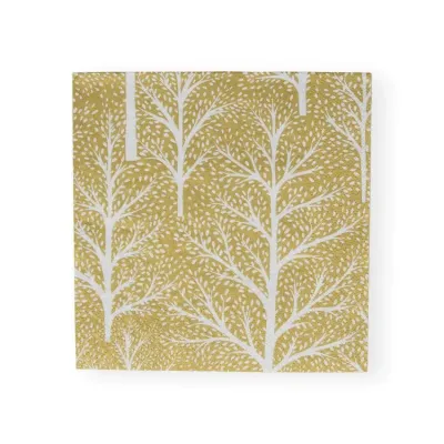 Winter Trees Gold/White Paper Luncheon Napkins, 20 per Pack