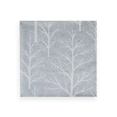 Winter Trees Silver/White Paper Dinner Napkins, 20 per Pack