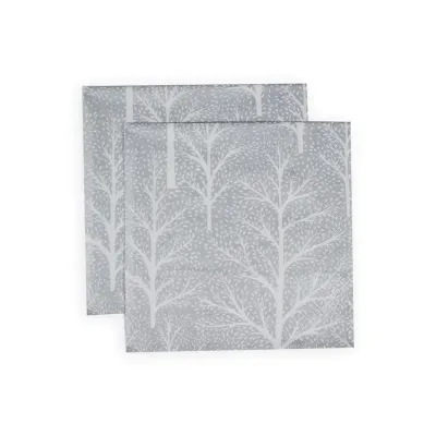 Winter Trees Silver/White Paper Dinner Napkins, 20 per Pack