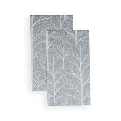 Winter Trees Silver/White Paper Guest Towel/Buffet Napkins, 15 per Pack