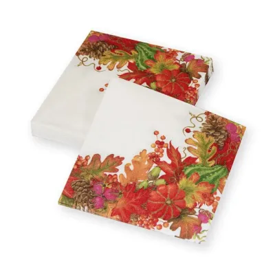 Harvest Garland White Paper Luncheon Napkins, 20 per Pack