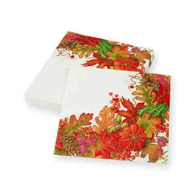 Harvest Garland White Paper Luncheon Napkins, 20 per Pack