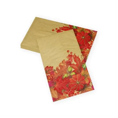 Harvest Garland Gold Paper Guest Towel/Buffet Napkins, 15 per Pack