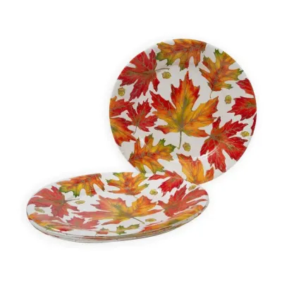 Autumn Hues White Paper Dinner Plates, 8 per Pack