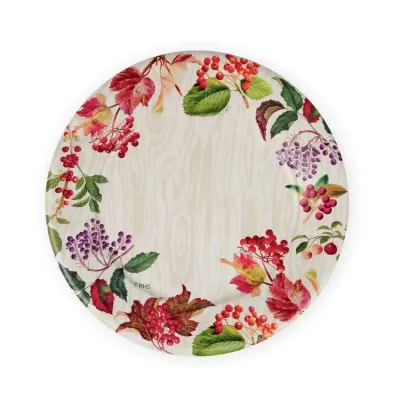 Berry Botanical Taupe Paper Dinner Plates, 8 per Pack