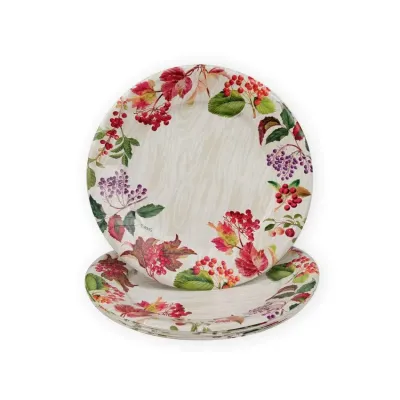 Berry Botanical Taupe Paper Dinner Plates, 8 per Pack