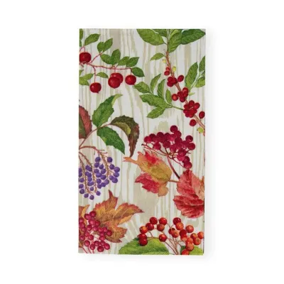 Berry Botanical Taupe Paper Guest Towel/Buffet Napkins, 15 per Pack