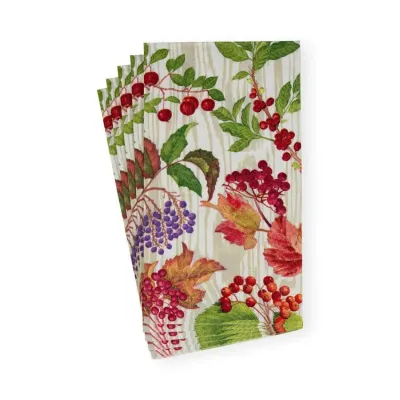 Berry Botanical Taupe Paper Guest Towel/Buffet Napkins, 15 per Pack