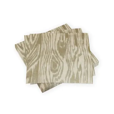 Woodgrain Silver/Gold Paper Dinner Napkins, 20 per Pack