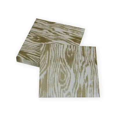 Woodgrain Silver/Gold Paper Luncheon Napkins, 20 per Pack