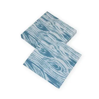 Woodgrain Stone Blue Paper Luncheon Napkins, 20 per Pack