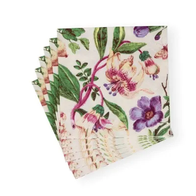 Porcelain Blooms Ivory Paper Luncheon Napkins, 20 per Pack