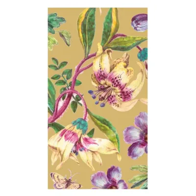 Porcelain Blooms Gold Paper Guest Towel/Buffet Napkins, 15 per Pack