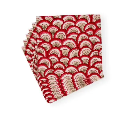Pontchartrain Scallop Red Paper Luncheon Napkins, 20 per Pack
