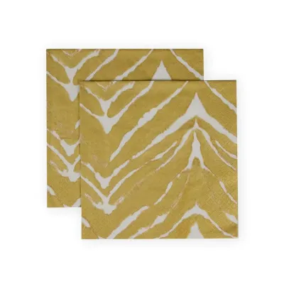 Go Wild White/Gold Paper Luncheon Napkins, 20 per Pack