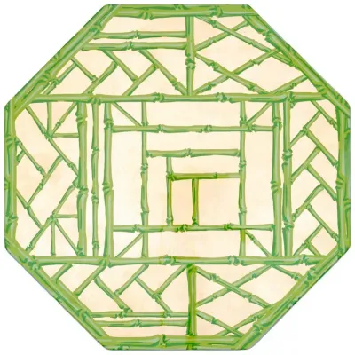 Bamboo Screen Moss Green Octagonal Lacquer Placemat