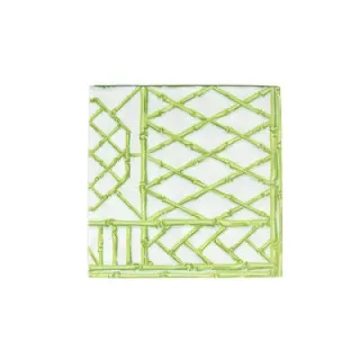 Bamboo Screen Moss Green Paper Linen Dinner Napkins - 12 Per Package