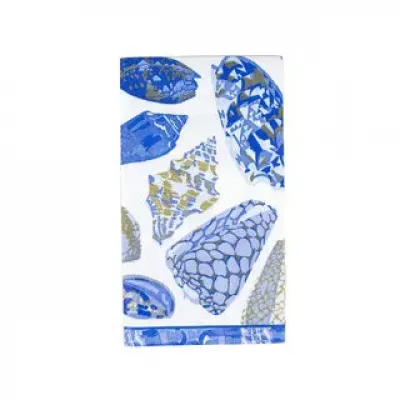 Coquillage Blue Guest Towel Napkins - 15 Per Package