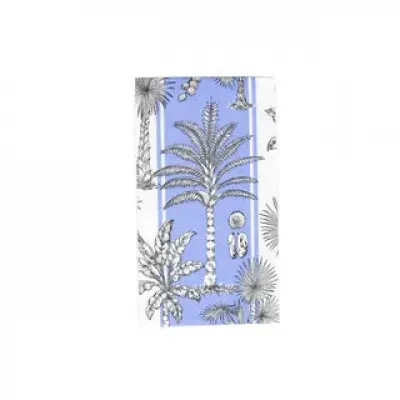 Southern Palms Blue & White Guest Towel Napkins - 15 Per Package