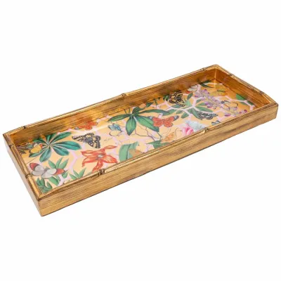 Kaleidoscope Bamboo Edge Lacquer Bar Tray