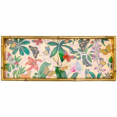 Kaleidoscope Bamboo Edge Lacquer Bar Tray