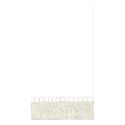 Linen Border Paper Guest Towel/Buffet Napkins Natural, 15 Per Pack