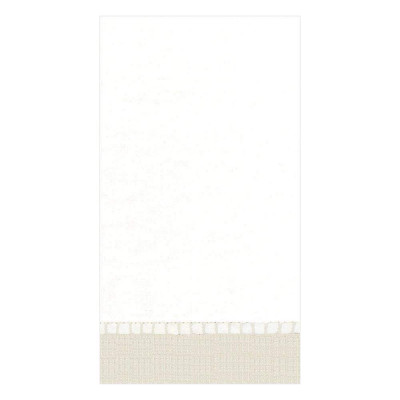 Linen Border Paper Linen Guest Towel/Buffet Napkins Natural, 12 Per Pack