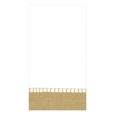 Linen Border Paper Guest Towel/Buffet Napkins Gold, 15 Per Pack