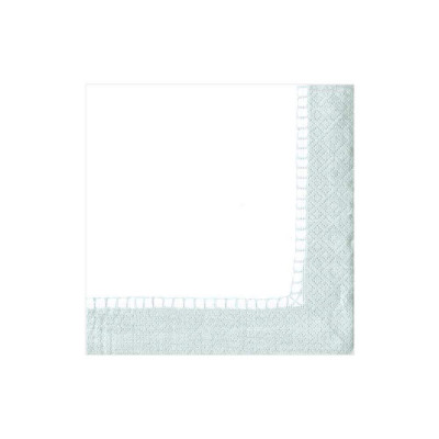 Linen Border Paper Cocktail Napkins Silver, 20 Per Pack