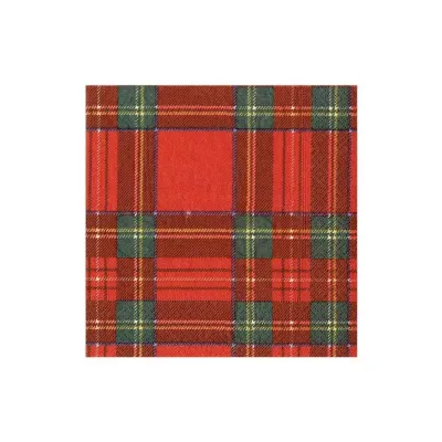 Royal Plaid Boxed Paper Cocktail Napkins, 40 Per Box