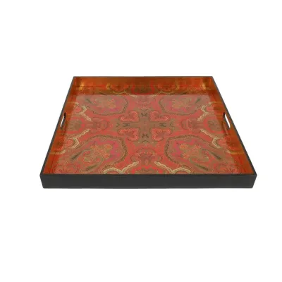 Jaipur Fuchsia Lacquer Oversize Square Tray