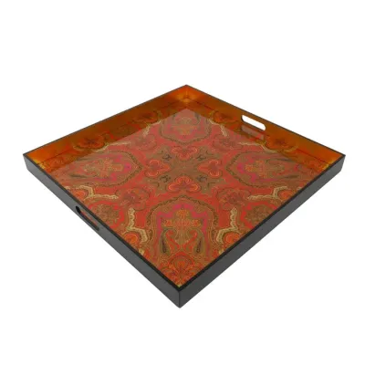 Jaipur Fuchsia Lacquer Oversize Square Tray