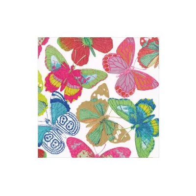 Butterflies Bright Boxed Cocktail Paper Napkins, 40 per Pack