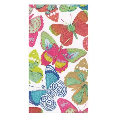 Butterflies Bright Paper Guest Towel/Buffet Napkins, 15 per Pack