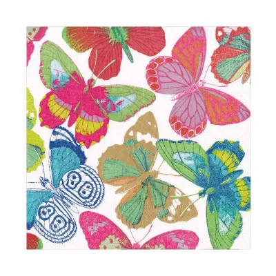 Butterflies Bright Luncheon Paper Napkins, 20 per Pack