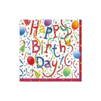 Happy Birthday Boxed Paper Cocktail Napkins, 40 Per Box