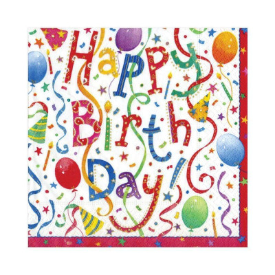 Happy Birthday Paper Luncheon Napkins, 20 Per Pack