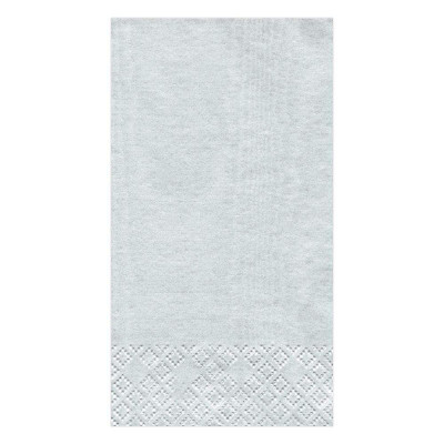 Moiré Paper Guest Towel/Buffet Napkins Platinum, 15 Per Pack