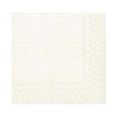 Moiré Paper Luncheon Napkins Ivory, 20 Per Pack
