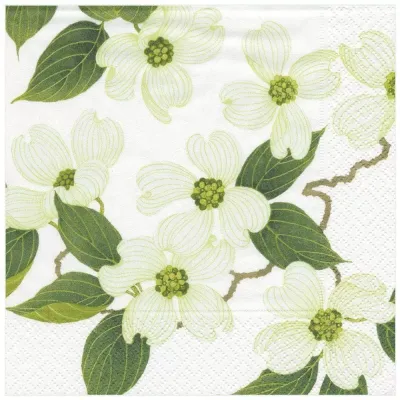 White Blossom White Paper Dinner Napkins, 20 Per Pack