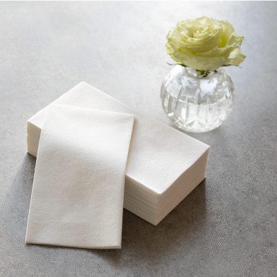 Paper Linen Solid Guest Towel/Buffet Napkins White, 12 Per Pack