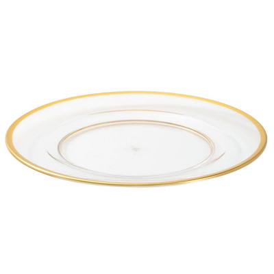 Acrylic Charger Plate Clear with Gold Rim