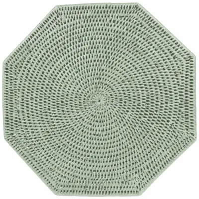 Green Tabletop Rattan Octagonal Placemat