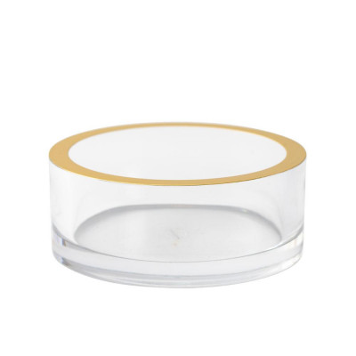 Acrylic Wine Bottle Coaster Clear with Gold Rim