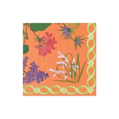 Mary Delany Flower Mosaics Melon Cocktail Napkins, 20 per package