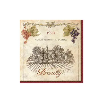 Wine Labels Red 2 Cocktail Napkins, 20 per package