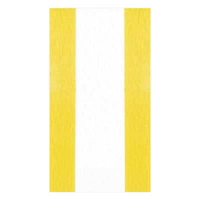 Bandol Stripe Paper Guest Towel/Buffet Napkins Yellow, 15 Per Pack