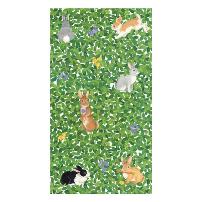 Bunnies and Boxwood Paper Guest Towel/Buffet Napkins, 15 Per Pack