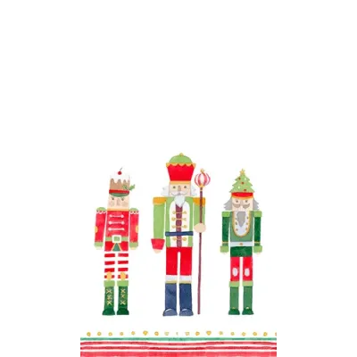 March Of The Nutcrackers Paper Guest Towel/Buffet Napkins, 15 Per Pack